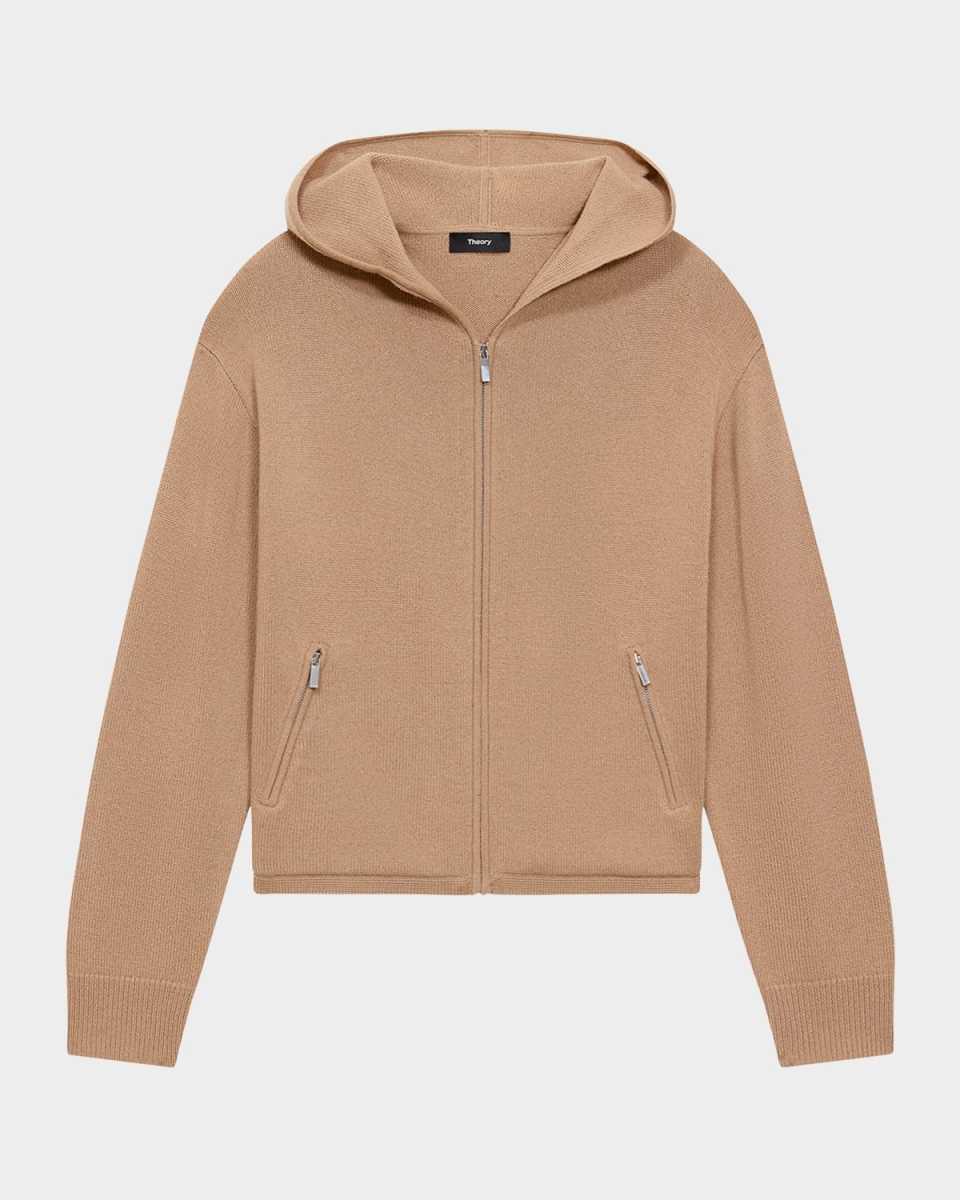 Crop Zip Hooded Wool Cashmere Jacket